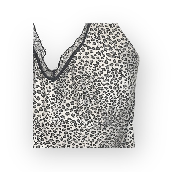 new Papillon Blanc 🝮 Bustier Halter Top 🝮 Eyelash Lace Trim 🝮 Leopard 🝮 L - Picture 13 of 16